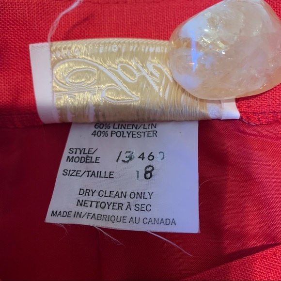Vintage Red Linen Skirt 1970's Edie Johne, Step back in time, Made in Canada - Picture 3 of 10